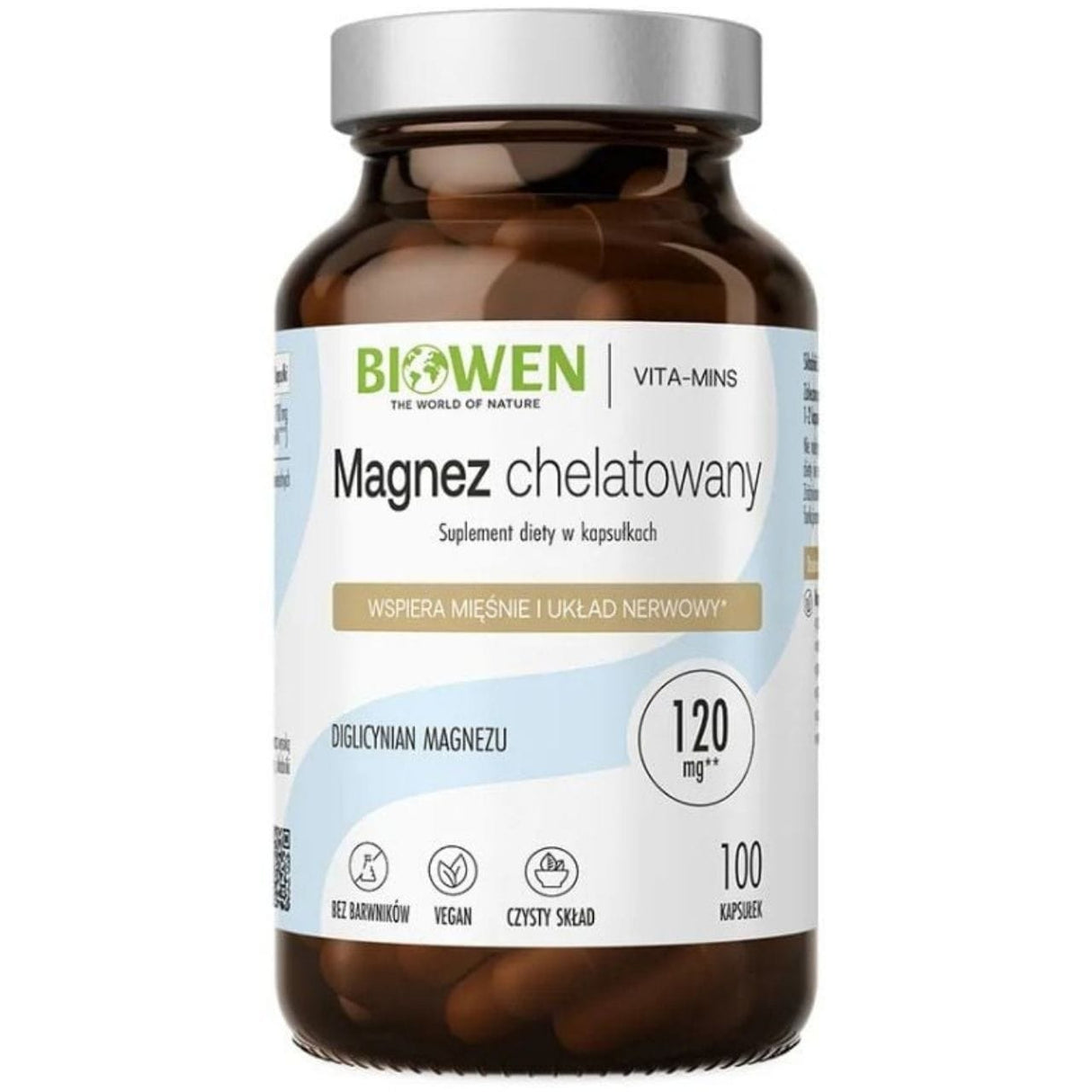 Biowen Chelatisiertes Magnesium, Magnesiumdiglycinat 840 mg - 100 Kapseln