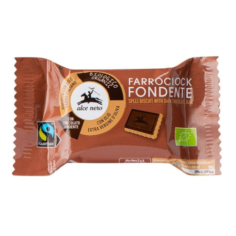 Alce Nero Fair Trade Spelt Biscuits with Bitter Chocolate - 28 g
