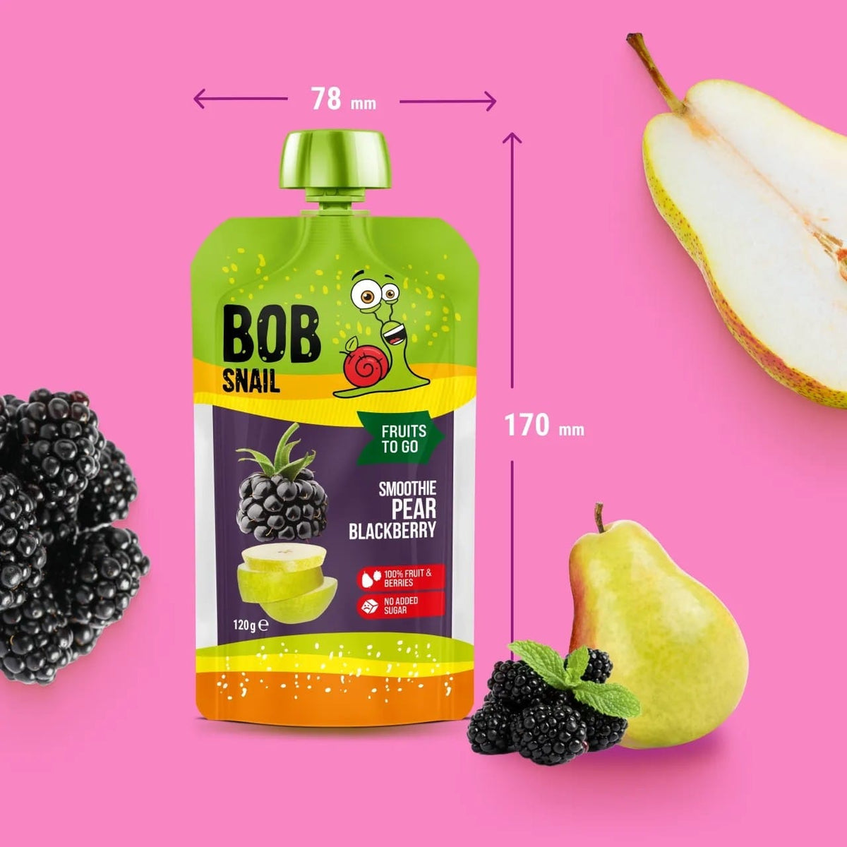 Bob Snail Smoothie Pear & Blackberry Sugar Free - 120 g