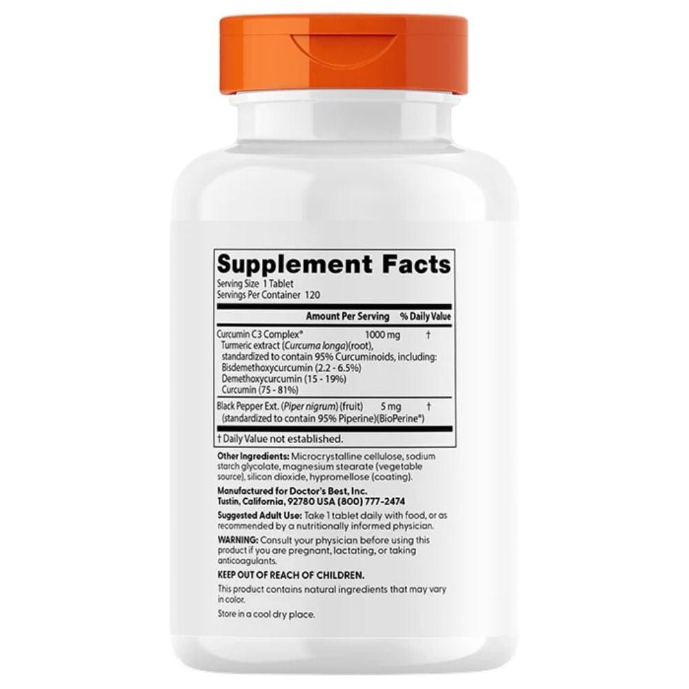 Doctor's Best High Absorption Curcumin + BioPerine - 120 Tablets