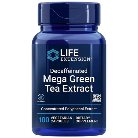 Life Extension Decaffeinated Mega Green Tea Extract  - 100 Veg Capsules