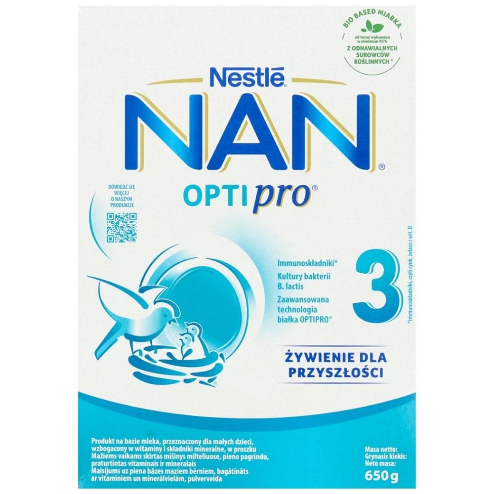 Nestle NAN OPTIpro 3, Milk-Based Product for Infants - 650 g