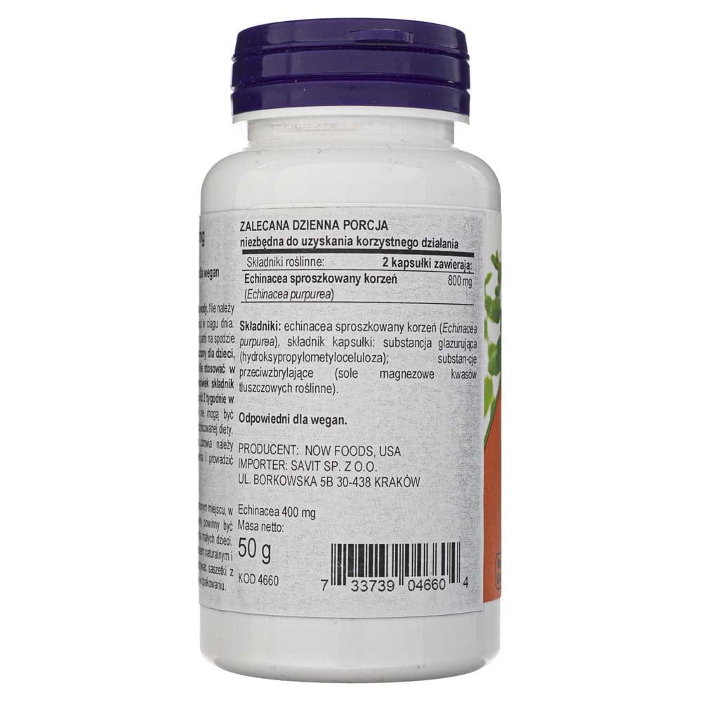 Now Foods Echinacea 400 mg - 100 Veg Capsules