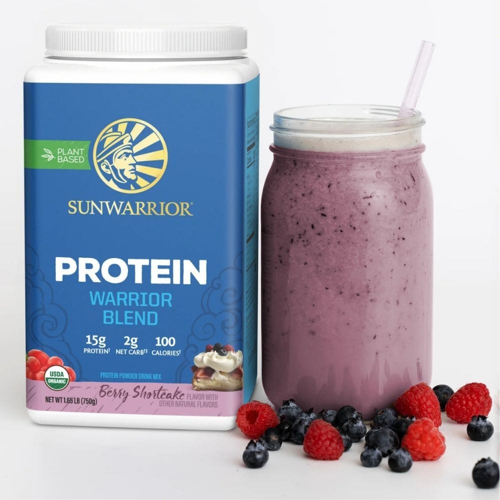Sunwarrior Warrior Blend Protein, Plant Protein, Blueberry Cake - 750 g