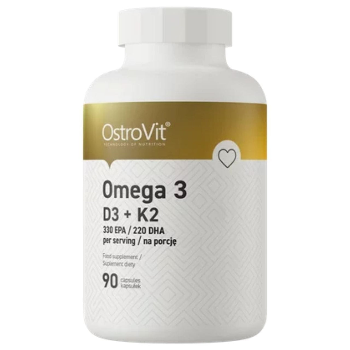 OstroVit Omega 3 D3+K2 – 90 Kapseln