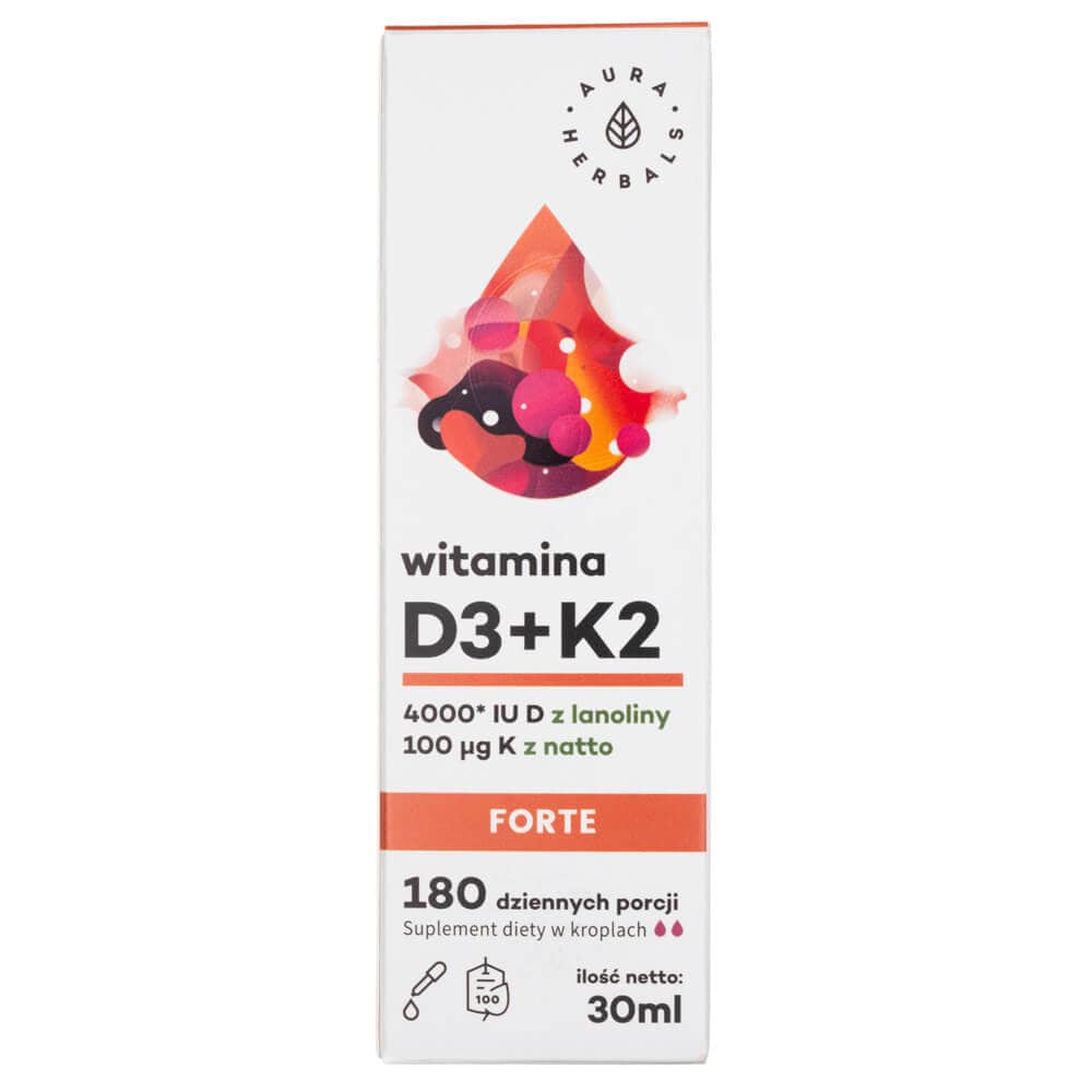 Aura Herbals Vitamin D3 4000 IU + K2 FORTE, drops - 30 ml