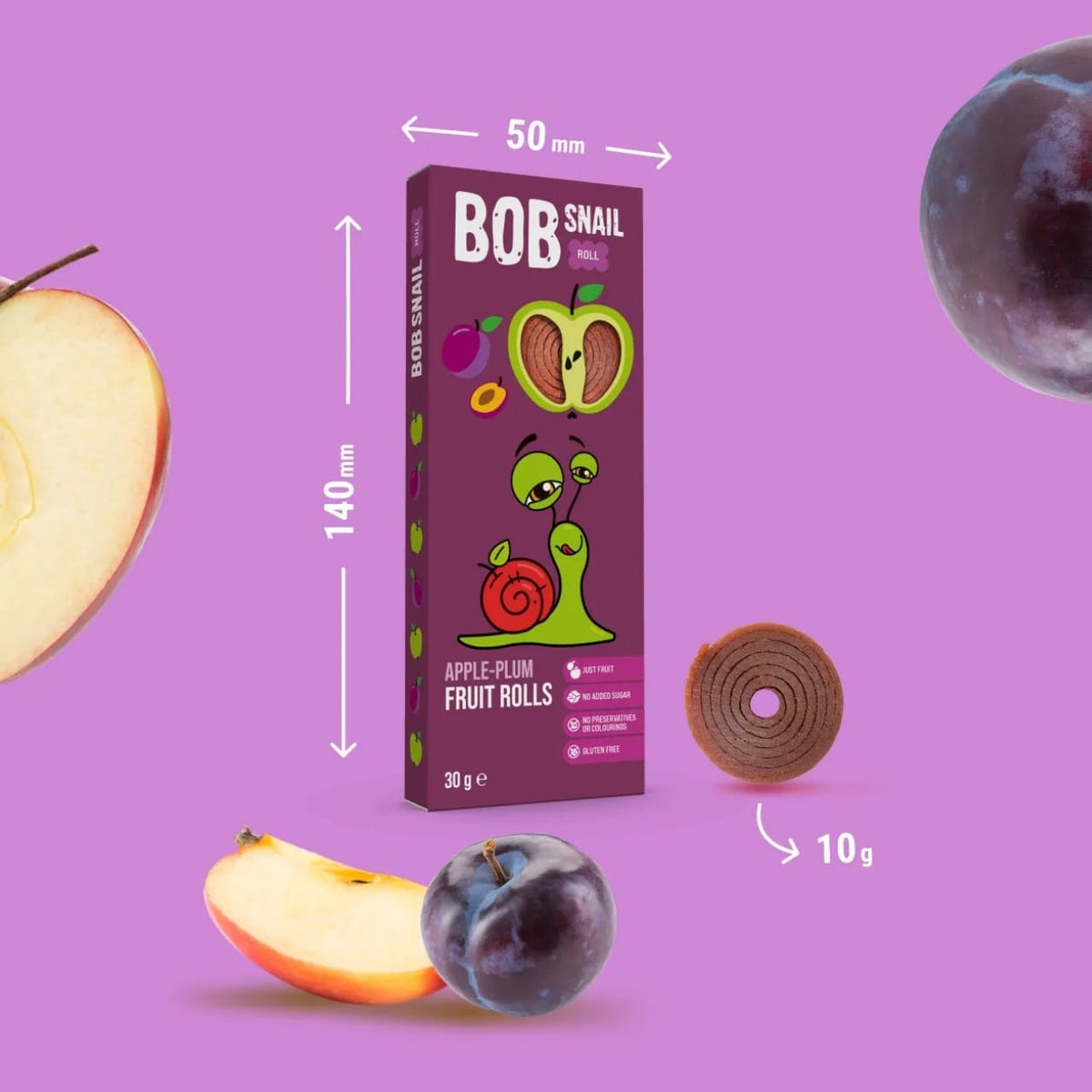 Bob Snail Rollsy Apple & Plum Snack with No Added Sugar - 30 g