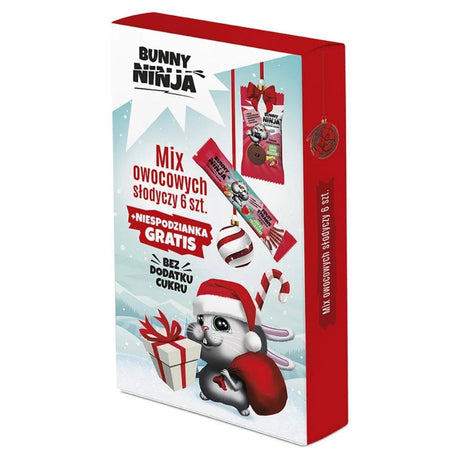Bunny Ninja Christmas Mix of Fruit Sweets - 6 Pieces + Surprise