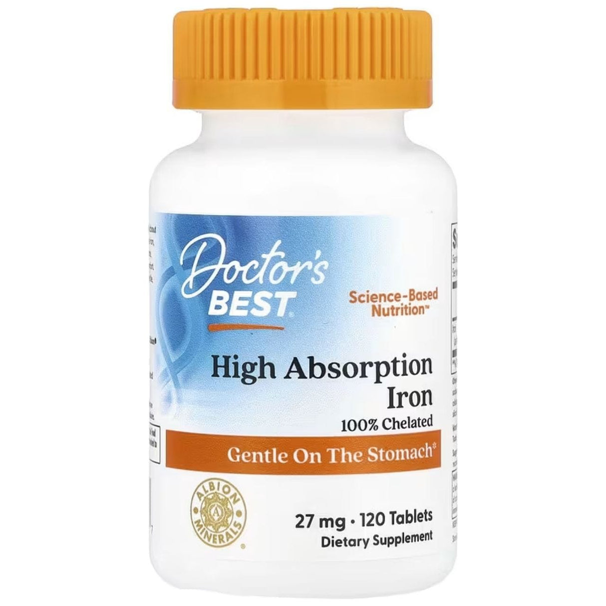 Doctor's Best High Absorption Iron with Ferrochel 27 mg - 120 Tablets
