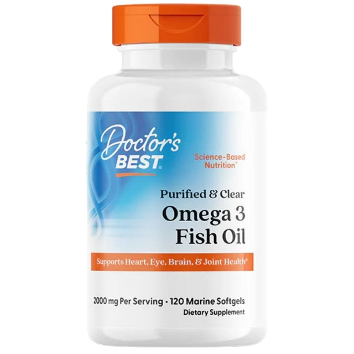 Doctor's Best Purified & Clear Omega 3 Fish Oil with Goldenomega 1000 mg - 120 Capsules