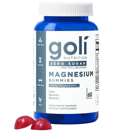 Goli Nutrition Zero Sugar Magnesium, Blueberry - 60 Gummies