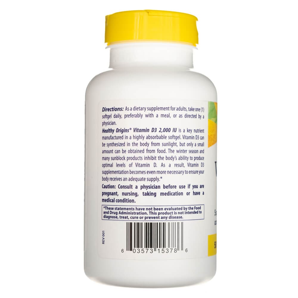 Healthy Origins Vitamin D3 2000 IU - 360 Softgels