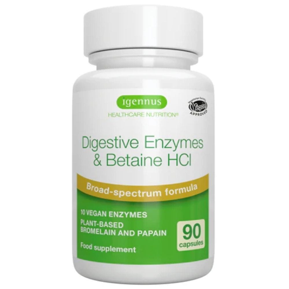 Igennus Digestive Enzymes & Betaine HCl - 90 Capsules