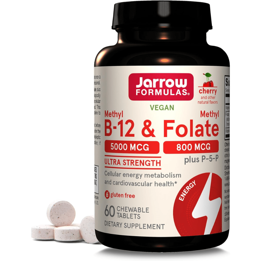 Jarrow Formulas Methyl B-12 5000 mcg & Methyl Folate 800 mcg cherry - 60 Tablets