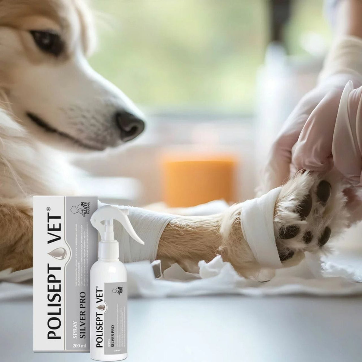 JM Sante Polisept Vet Spray Silver Pro for Wounds for Dogs and Cats - 200 ml