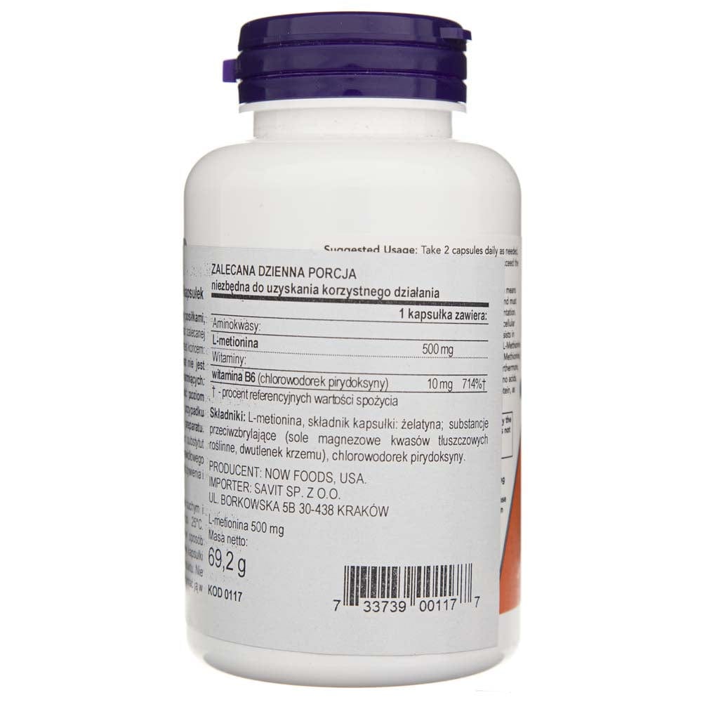 Now Foods L-Methionine 500 mg - 100 Capsules