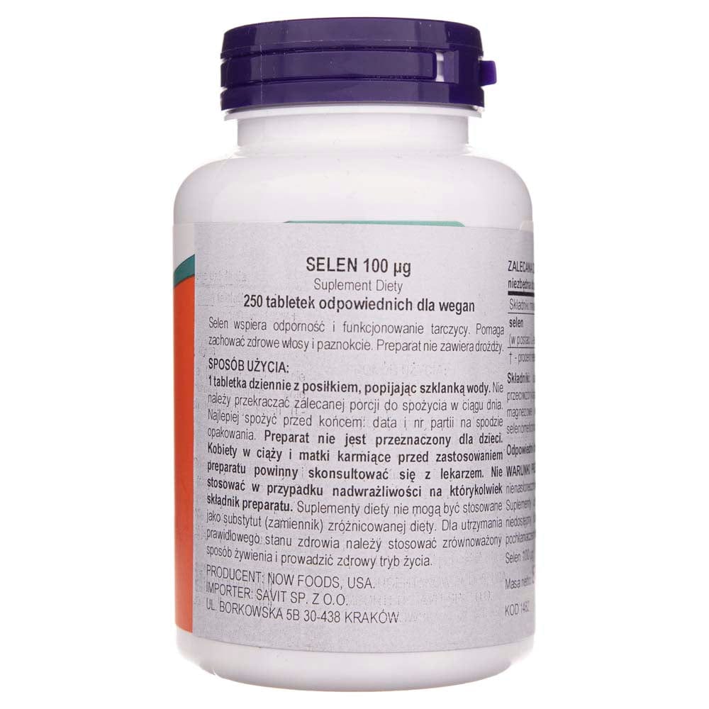 Now Foods Selenium 100 mcg - 250 Tablets