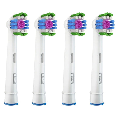Oral-B Heads 3D White Electric Toothbrush Heads, White - 4 Pieces