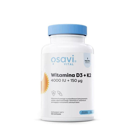 Osavi Vitamin D3 + K2, 4000 IU + 150 mcg - 120 Capsules