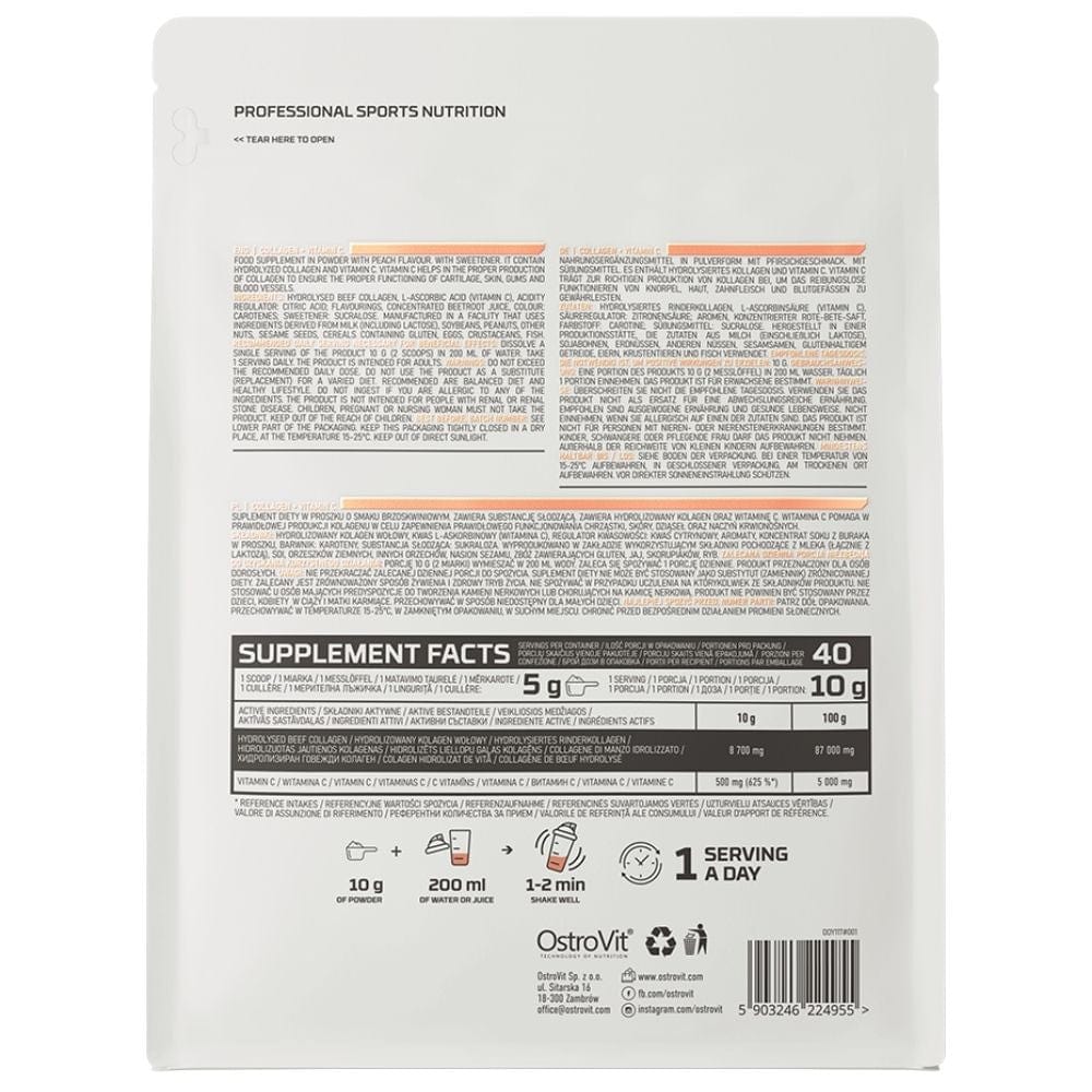 Ostrovit Collagen + Vitamin C, peach - 400 g