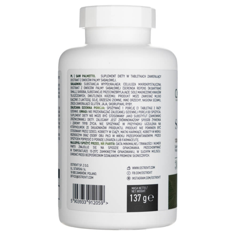 Ostrovit Sabal Palm - 360 Capsules