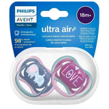 Philips Avent Ultra Air Hard Pacifier, 18+ Months, Girl - 2 Pieces