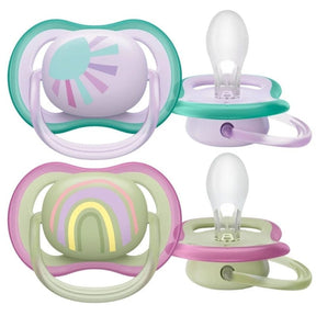 Philips Avent Ultra Air Pacifier, 0-6 Months, Girl - 2 Pieces