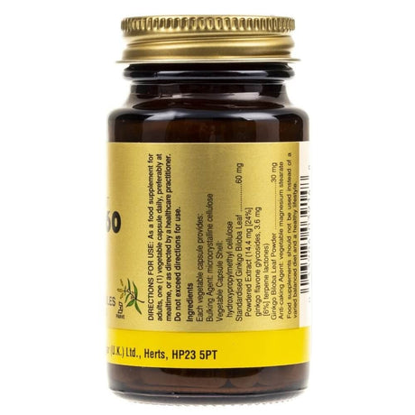Solgar Ginkgo Biloba - 60 Capsules