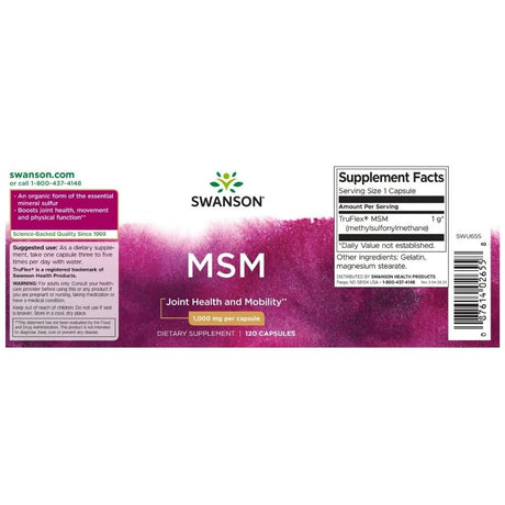 Swanson MSM 1000 mg - 120 Capsules