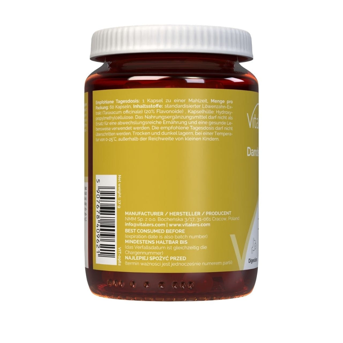 Vitaler's Dandelion Extract 500 mg - 60 Capsules