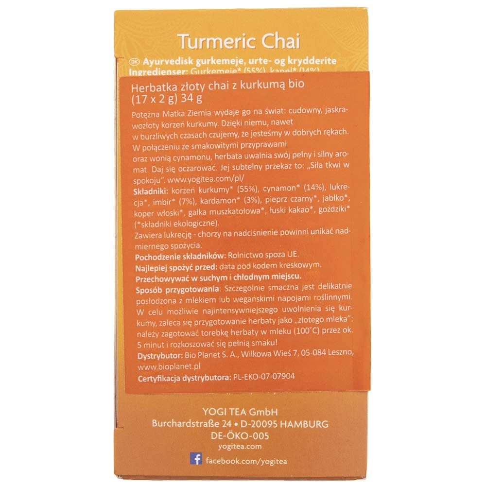 Yogi Tea Turmeric Chai - 17 sachets