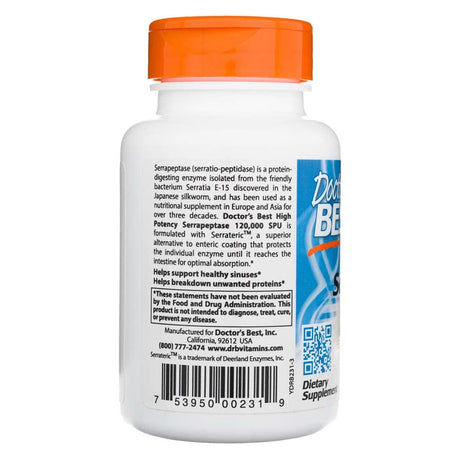 Doctor's Best Serrapeptase 120,000 SPU - 90 Veg Capsules
