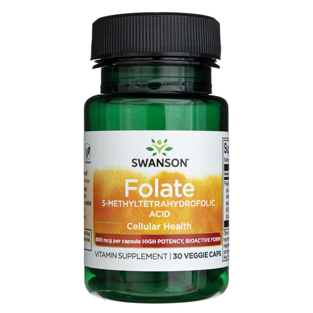 Swanson Folate 5-Methyltetrahydrofolic Acid 800 mcg - 30 Veggie Caps